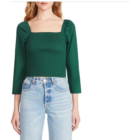 BB Dakota by Steve Madden Smocked Puff Sleeve Top - Picture 6 of 8